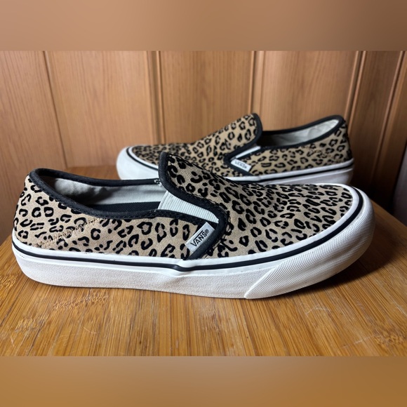Vans Asher Deluxe Slip On Sneaker Leopard Cheetah Print Shoe Women Size 8.5 - Picture 4 of 12